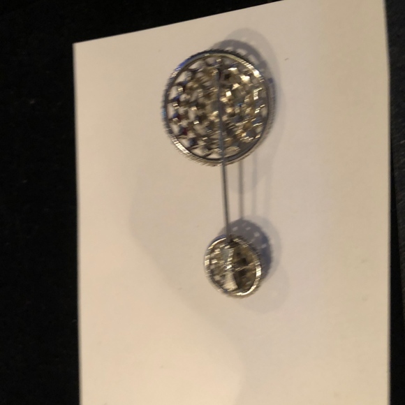 Lapel pin with rhinestones, 2 3/4"L - Picture 2 of 2